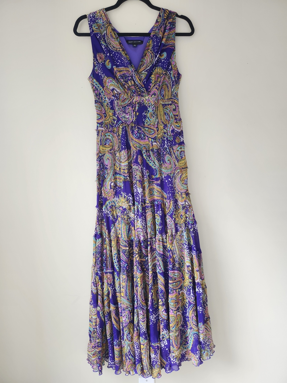 Vibrant Purple Paisley Tiered Maxi Dress - Picture 2 of 8